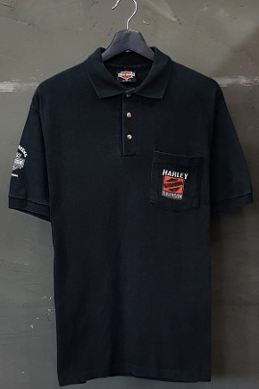 90&#039;s Harley Davidson - Polo - Made in U.S.A. (M)